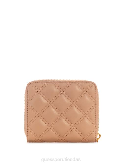 GUESS cartera giully pequeña con cremallera alrededor mujer 0P8X3151 desbordamiento beige bolsas