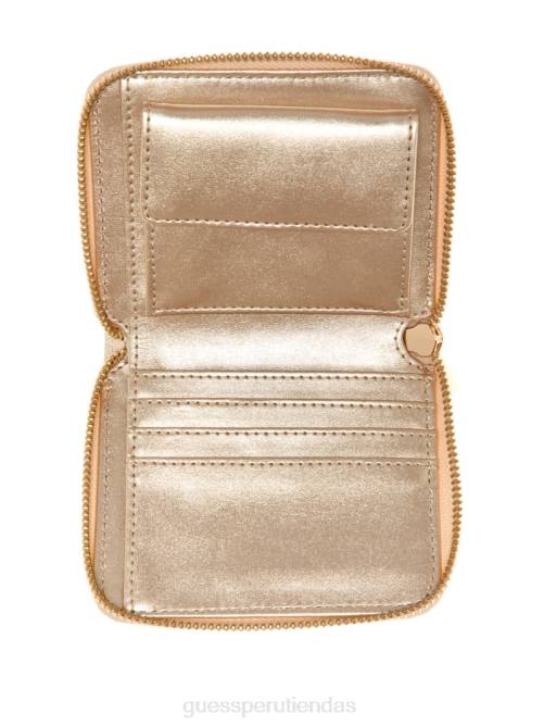 GUESS cartera giully pequeña con cremallera alrededor mujer 0P8X3151 desbordamiento beige bolsas