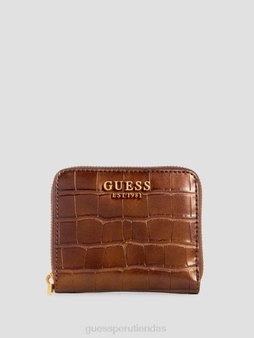 GUESS cartera james croc pequeña con cremallera alrededor mujer 0P8X3126 bronce bolsas