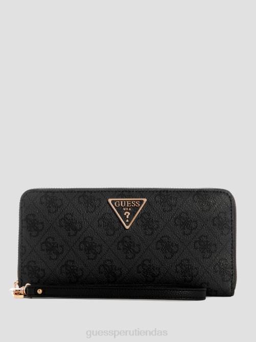 GUESS cartera laurel grande con cremallera alrededor mujer 0P8X3132 lavado de nubes bolsas