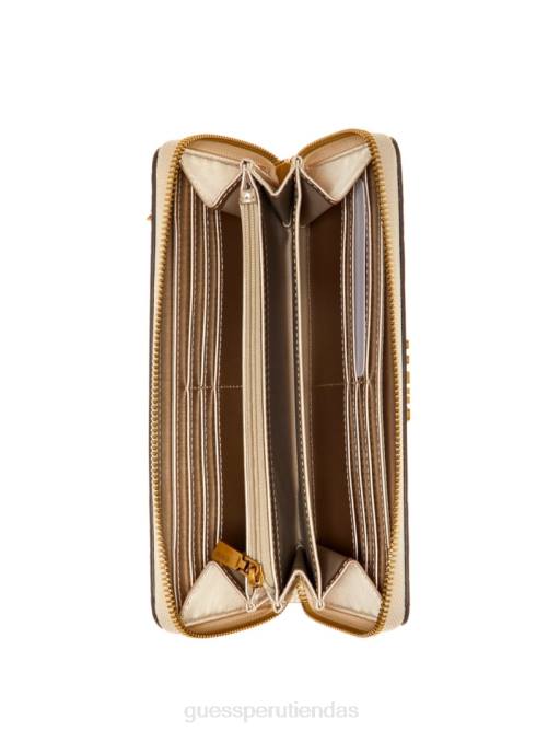 GUESS cartera laurel grande con cremallera alrededor mujer 0P8X3157 marrón/marrón egipcio bolsas