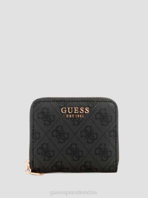 GUESS cartera laurel pequeña con cremallera alrededor mujer 0P8X3146 lavado de nubes bolsas
