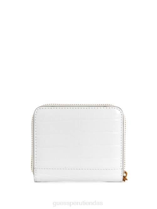 GUESS cartera laurel pequeña con cremallera alrededor mujer 0P8X3158 blanco multicolor bolsas