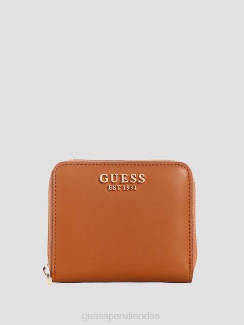 GUESS cartera laurel pequeña con cremallera alrededor mujer 0P8X3161 coñac bolsas