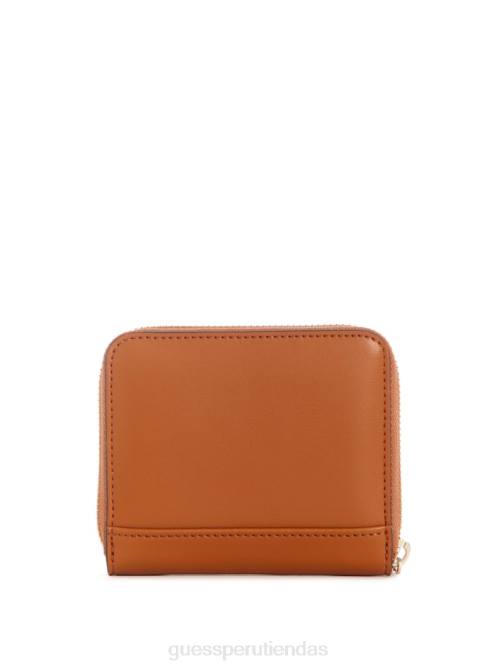 GUESS cartera laurel pequeña con cremallera alrededor mujer 0P8X3161 coñac bolsas