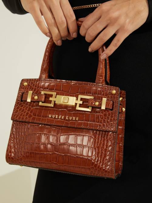 GUESS cartera mini cristina de piel mujer 0P8X3287 coñac bolsas