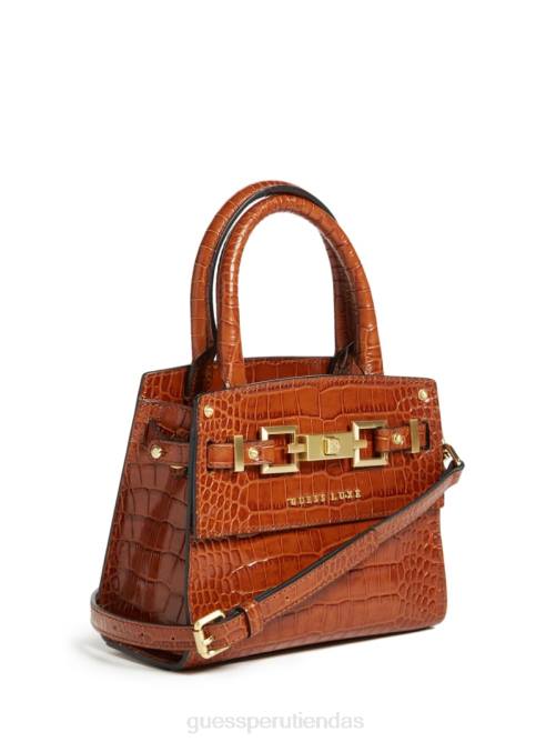 GUESS cartera mini cristina de piel mujer 0P8X3287 coñac bolsas