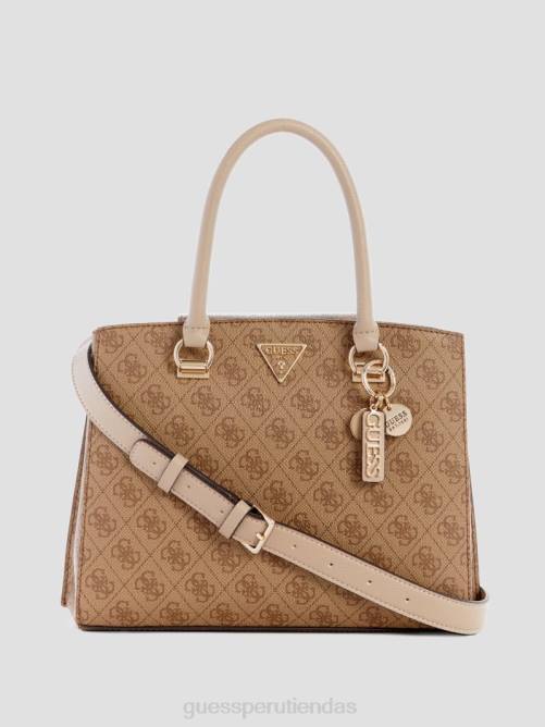GUESS cartera novia noelle quattro g mujer 0P8X2931 logotipo de café con leche bolsas