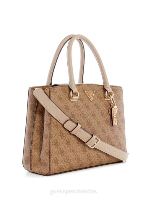 GUESS cartera novia noelle quattro g mujer 0P8X2931 logotipo de café con leche bolsas