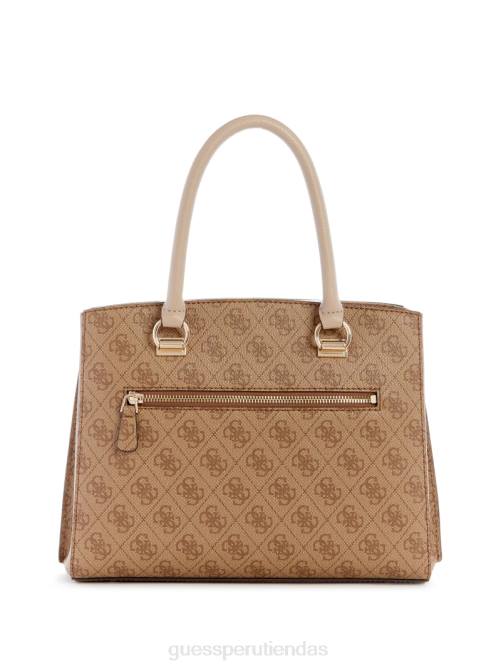 GUESS cartera novia noelle quattro g mujer 0P8X2931 logotipo de café con leche bolsas