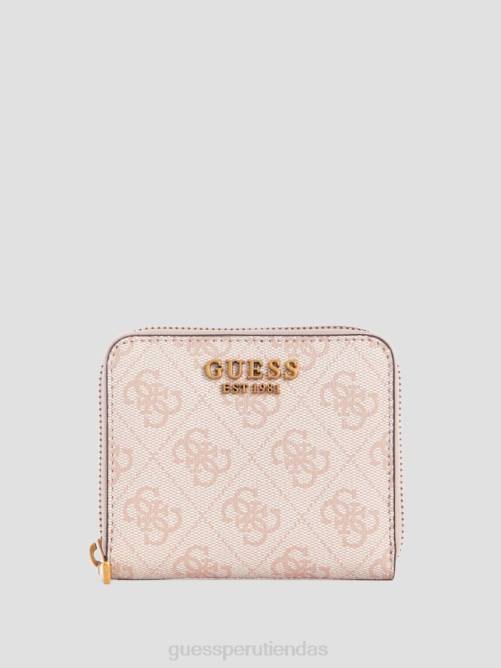 GUESS cartera pequeña con cremallera alrededor y logo ginevra mujer 0P8X3150 logotipo de rubor bolsas