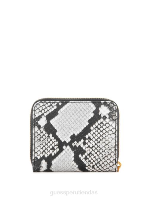 GUESS cartera pequeña james de pitón con cremallera alrededor mujer 0P8X3162 blanco bolsas