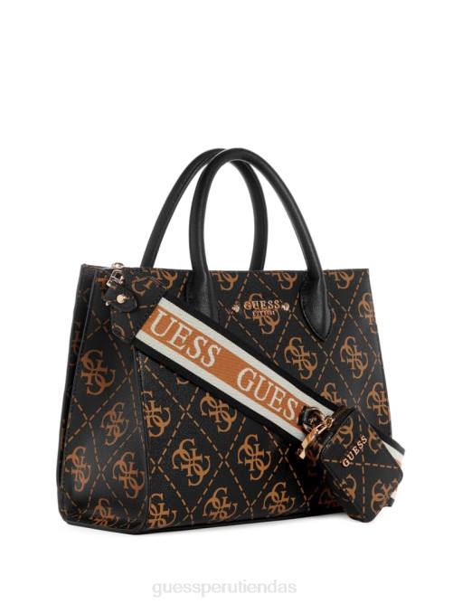 GUESS cartera rea ​​quattro g alta sociedad mujer 0P8X2843 marrón múltiple bolsas