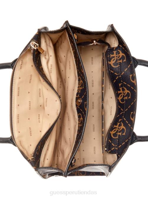 GUESS cartera rea ​​quattro g alta sociedad mujer 0P8X2843 marrón múltiple bolsas