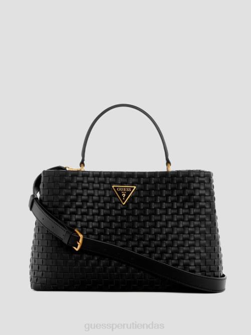 GUESS cartera tejida lisbet mujer 0P8X2817 estampado floral negro bolsas