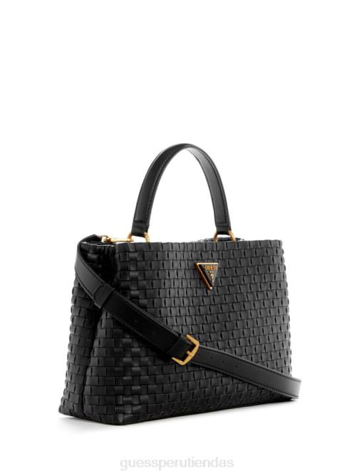 GUESS cartera tejida lisbet mujer 0P8X2817 estampado floral negro bolsas