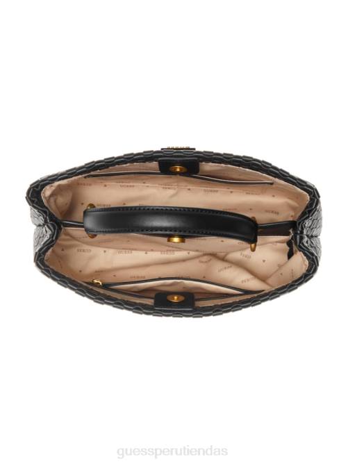 GUESS cartera tejida lisbet mujer 0P8X2817 estampado floral negro bolsas