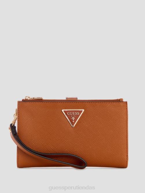 GUESS organizador laurel con doble cremallera mujer 0P8X3139 coñac ligero bolsas