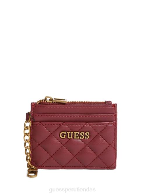 GUESS tarjetero acolchado mujer 0P8X3163 borgoña bolsas