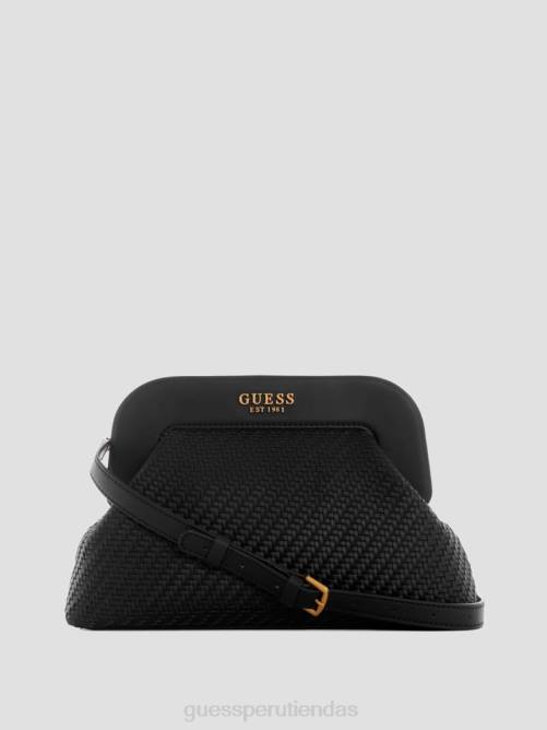 GUESS bolso de mano abey con estructura tejida mujer 0P8X2964 estampado floral negro bolsas