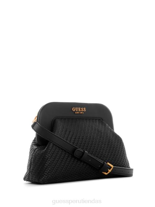 GUESS bolso de mano abey con estructura tejida mujer 0P8X2964 estampado floral negro bolsas