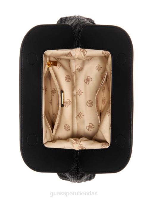 GUESS bolso de mano abey con estructura tejida mujer 0P8X2964 estampado floral negro bolsas