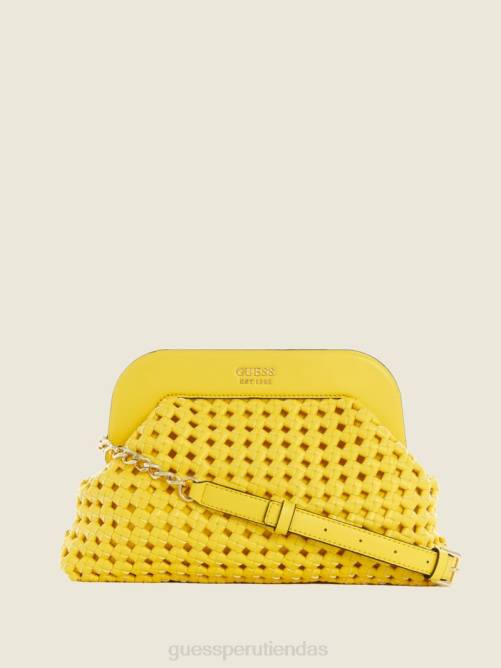 GUESS bolso de mano con marco sicilia mujer 0P8X3316 amarillo bolsas
