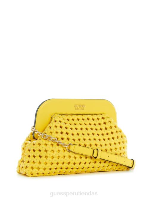 GUESS bolso de mano con marco sicilia mujer 0P8X3316 amarillo bolsas