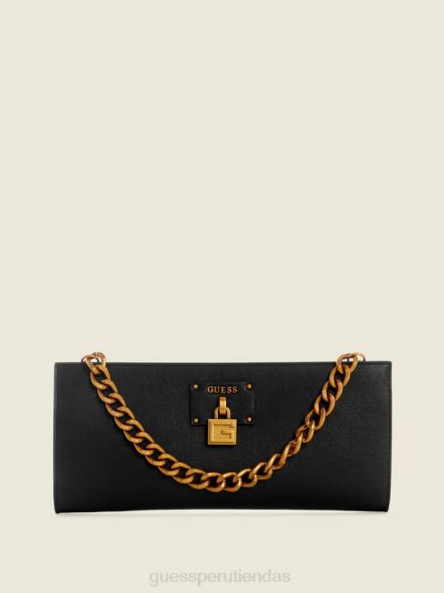 GUESS embrague central mujer 0P8X3059 estampado floral negro bolsas