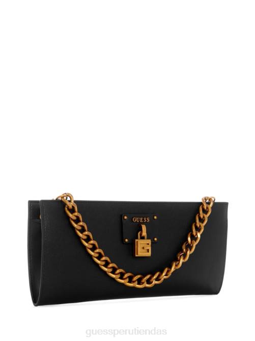 GUESS embrague central mujer 0P8X3059 estampado floral negro bolsas