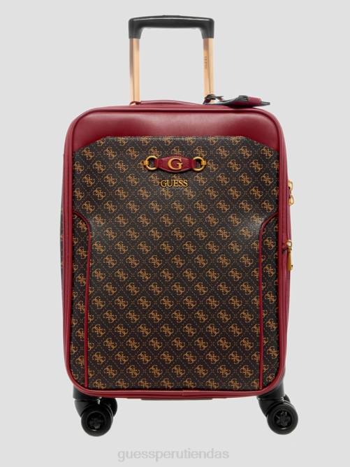 GUESS maleta izzy de 8 ruedas mujer 0P8X3192 logotipo marrón/merlot bolsas