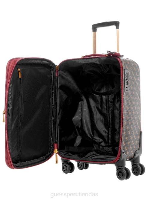 GUESS maleta izzy de 8 ruedas mujer 0P8X3192 logotipo marrón/merlot bolsas