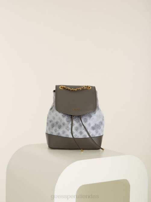 GUESS mochila kimi de terciopelo mujer 0P8X3212 oro rosa/gris humo bolsas
