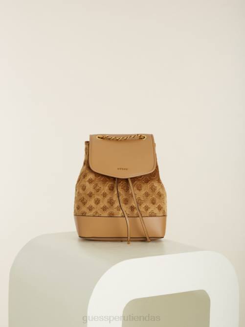 GUESS mochila kimi de terciopelo mujer 0P8X3214 moca bolsas