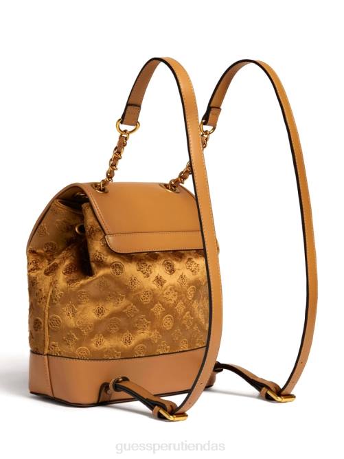 GUESS mochila kimi de terciopelo mujer 0P8X3214 moca bolsas
