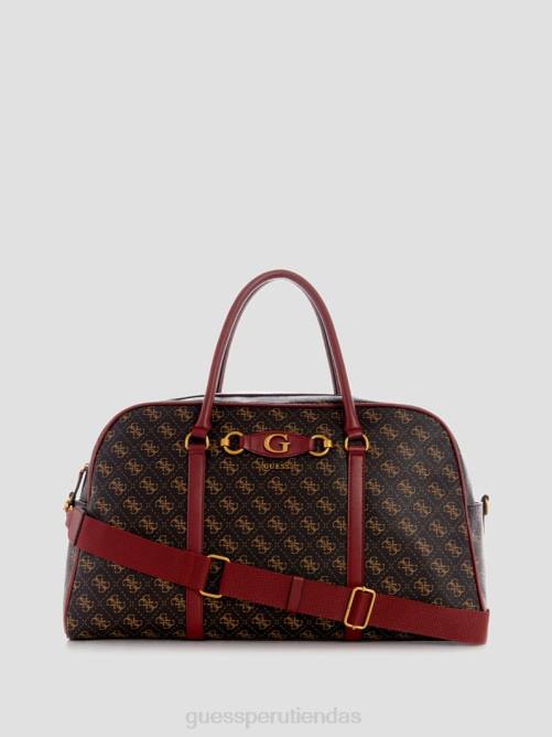 GUESS bolsa de viaje izzy Weekender mujer 0P8X3193 logotipo marrón/merlot bolsas