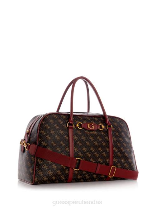 GUESS bolsa de viaje izzy Weekender mujer 0P8X3193 logotipo marrón/merlot bolsas