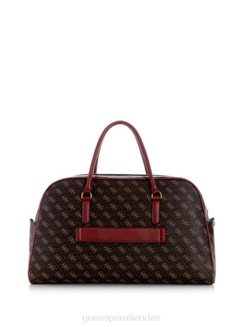 GUESS bolsa de viaje izzy Weekender mujer 0P8X3193 logotipo marrón/merlot bolsas