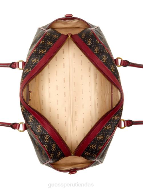 GUESS bolsa de viaje izzy Weekender mujer 0P8X3193 logotipo marrón/merlot bolsas