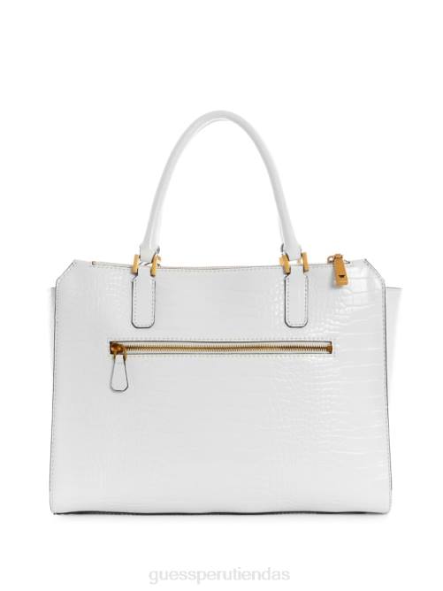 GUESS bolso de mano raffie con relieve de cocodrilo mujer 0P8X3269 blanco multicolor bolsas