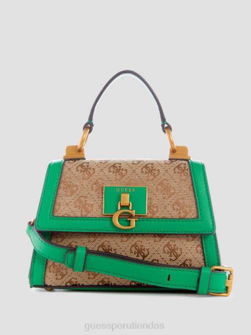 GUESS minibolso stephi en jacquard con logo mujer 0P8X2968 verde bolsas