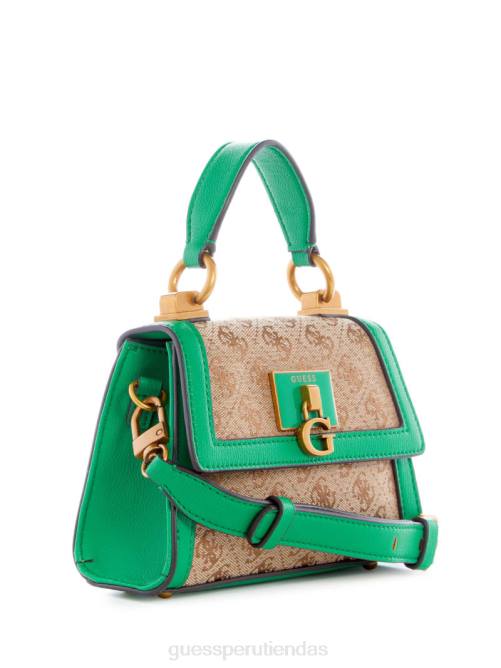 GUESS minibolso stephi en jacquard con logo mujer 0P8X2968 verde bolsas