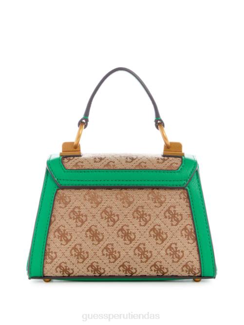 GUESS minibolso stephi en jacquard con logo mujer 0P8X2968 verde bolsas
