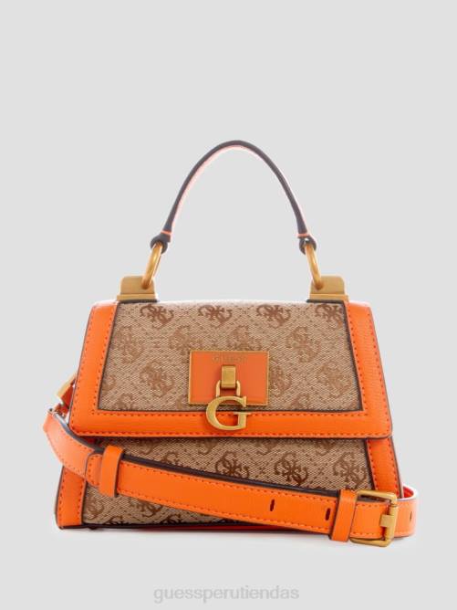 GUESS minibolso stephi en jacquard con logo mujer 0P8X2983 logotipo de café con leche/naranja bolsas