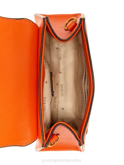 GUESS minibolso stephi en jacquard con logo mujer 0P8X2983 logotipo de café con leche/naranja bolsas