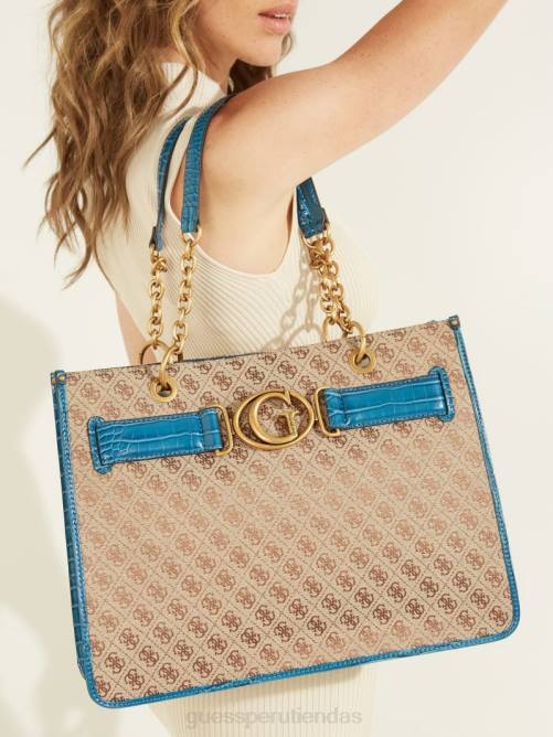 GUESS bolso aviano mujer 0P8X3121 café con leche/azul bolsas