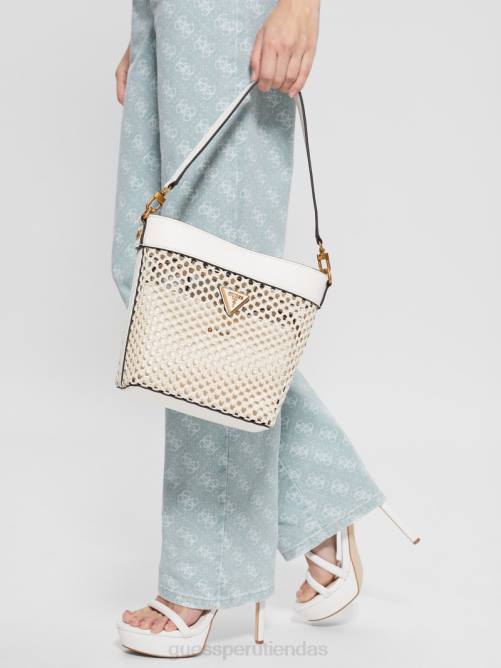 GUESS bolso bombonera de paja vikky mujer 0P8X2886 Marfil bolsas