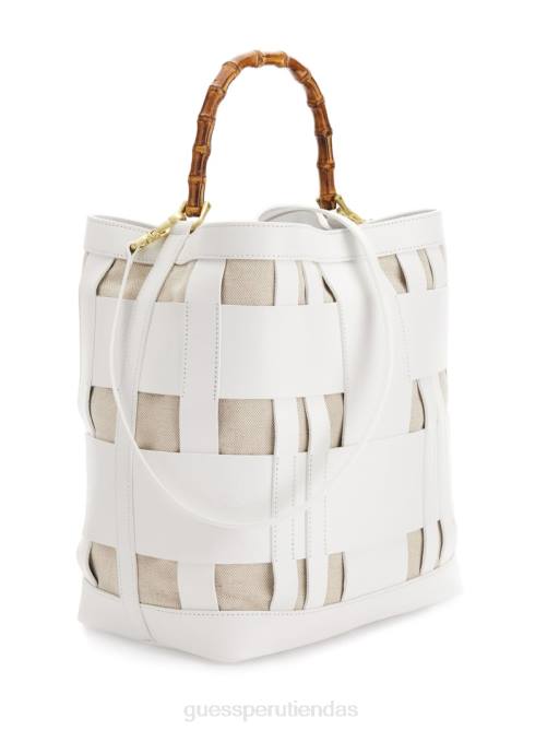 GUESS bolso hobo aida de piel tejida mujer 0P8X2838 blanco multicolor bolsas