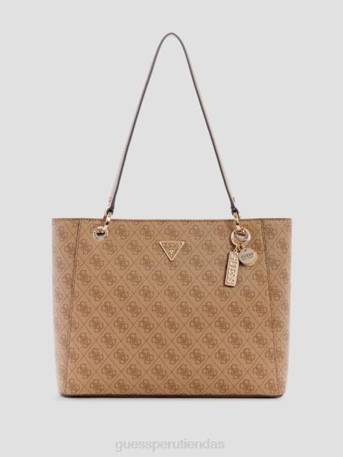 GUESS bolso noelle quattro g noel mujer 0P8X3232 logotipo de café con leche bolsas