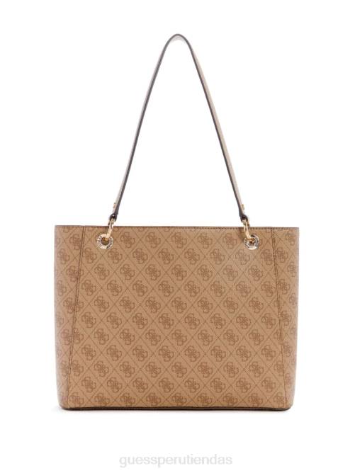 GUESS bolso noelle quattro g noel mujer 0P8X3232 logotipo de café con leche bolsas